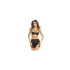 Ensemble 3 pièces noir, soutien gorge, jupette et string 